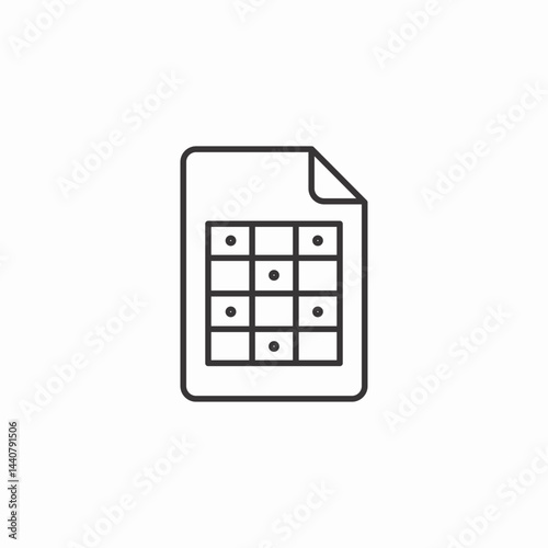 grid file icon sign vector