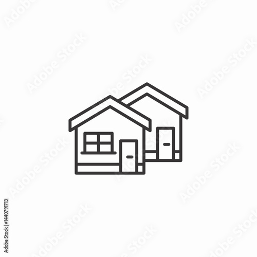 grouped houses icon sign vector