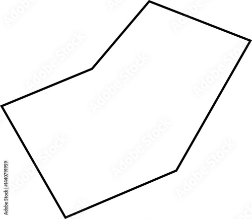 Abstract polygon influenced by natural shapes structured with minimalist squared hand-drawn lines in irregular style.