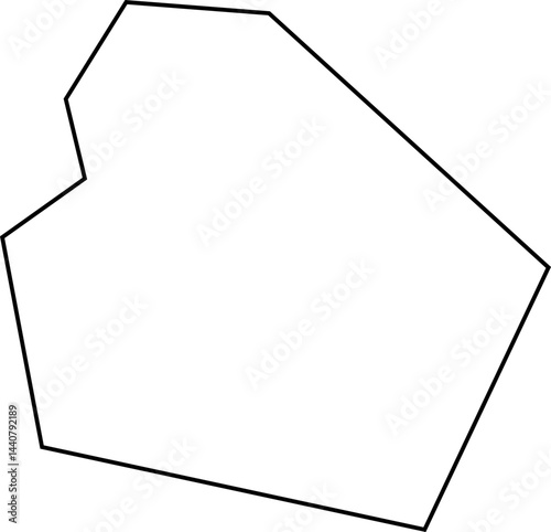 Polygonal abstract figure blending hard angles with organic flow within a squared minimalist outlined shape.