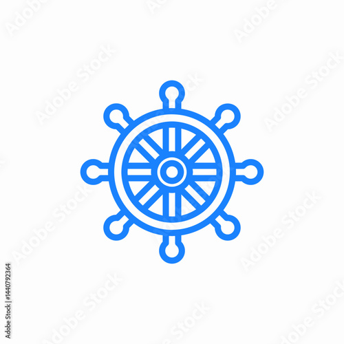 ship wheel icon sign vector
