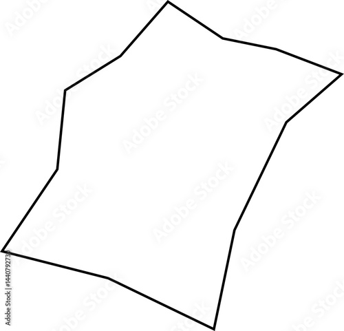 Organic form with straight edges created with squared minimalist black lines featuring irregular polygonal flow.