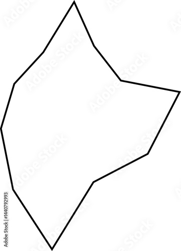 Unique rigid polygon represented with squared minimalist irregular lines conveying abstract geometric form.