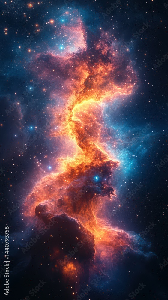 Stunning cosmic nebula illuminating the depths of space with vibrant colors and intricate details