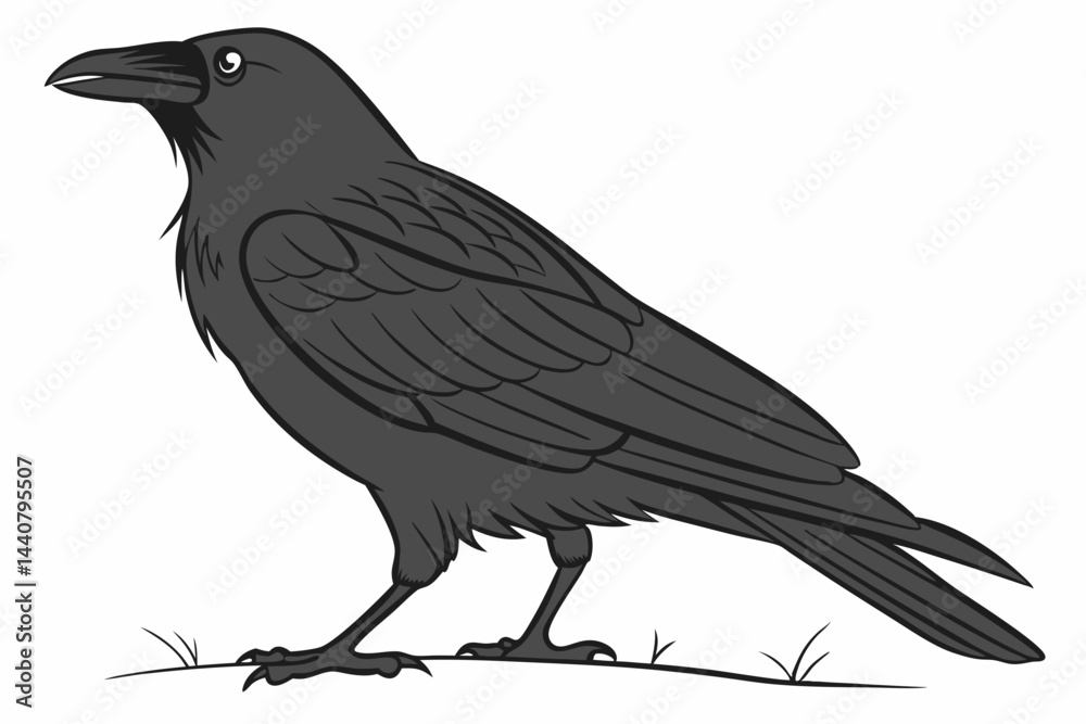 Fototapeta premium crow on a white background