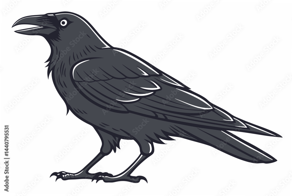 Fototapeta premium crow on a white background