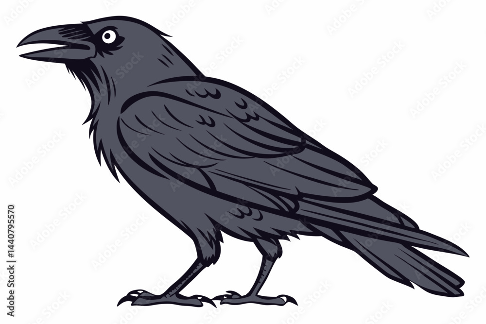 Fototapeta premium raven on a white background