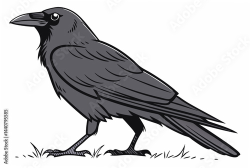 crow on a white background