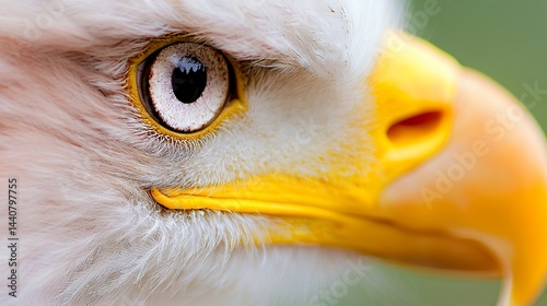 Close Up of Eagle's Eye and Beak in Nature