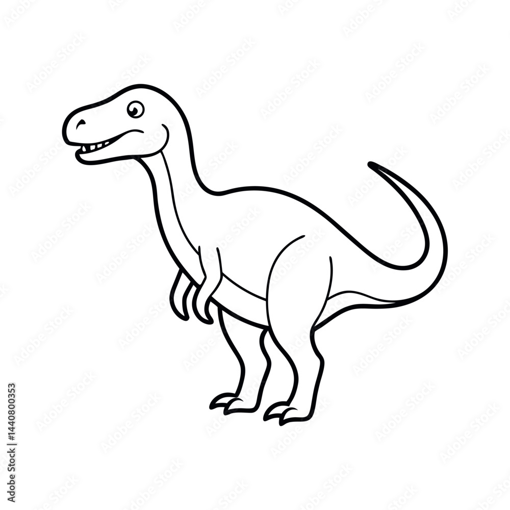 Outline of a Dinosaur Line Art Vector Outline of a Dinosaur Line Art Vector