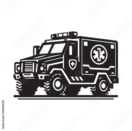 Emergency vehicle silhouette vector illustration

