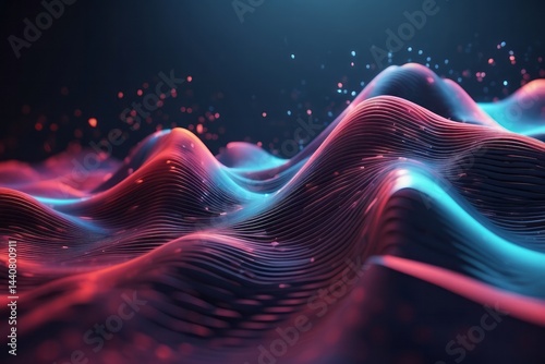 Futuristic point wave. Abstract background with a dynamic wave.Connecting background