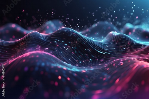 Futuristic point wave. Abstract background with a dynamic wave.Connecting background