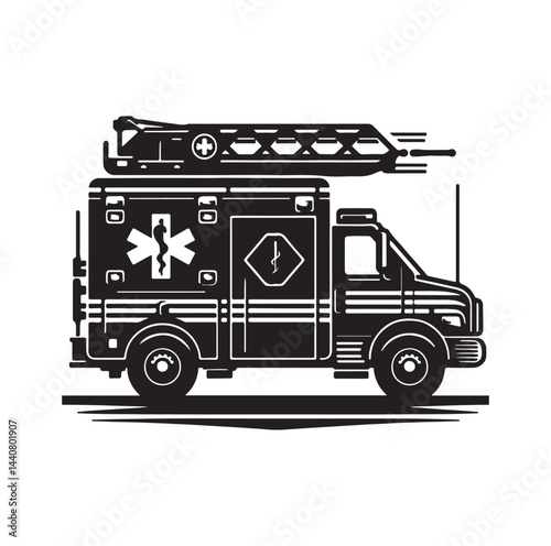 Emergency vehicle silhouette vector illustration

