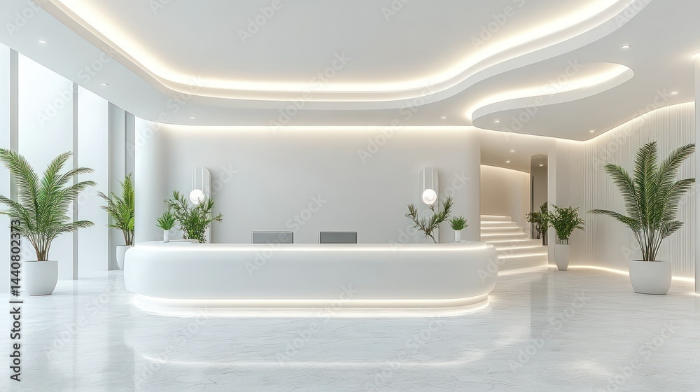 Fototapeta premium Modern minimalist lobby reception area