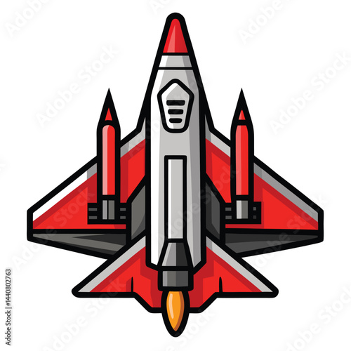 Fighter jet icon isolated on white background