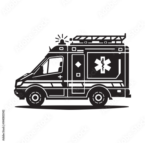 Emergency vehicle silhouette vector illustration

