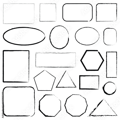 Set of 20 Grunge frame vector . Vector grunge borders. Frames vector collection. grunge frame templates . Vector illustration. Eps file 23.