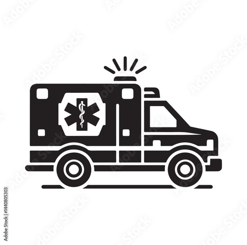 Emergency vehicle silhouette vector illustration