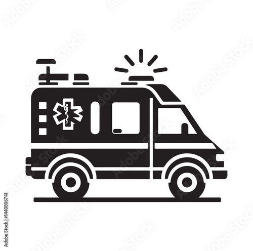 Emergency vehicle silhouette vector illustration