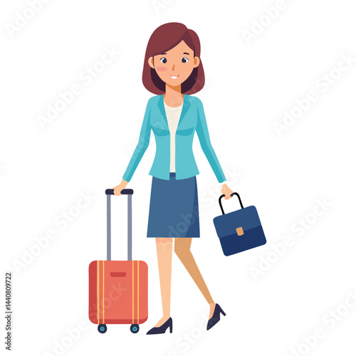 Woman with suitcase at airport