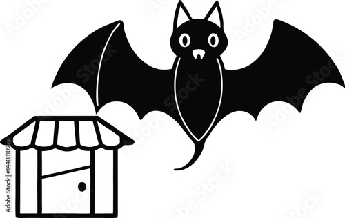a-bat-gets-a-job-at-a-halloween-store-what-s-its-s.eps