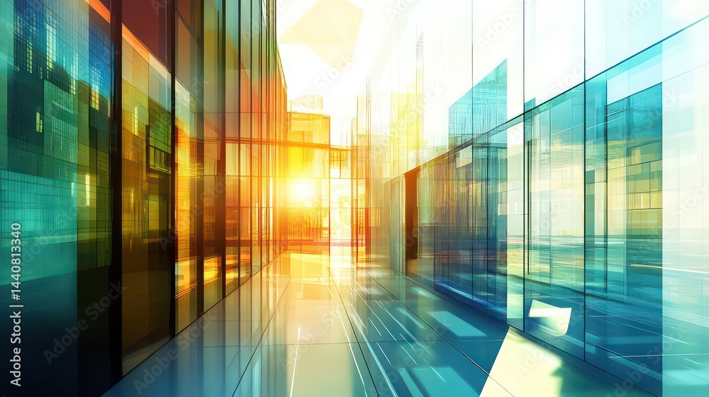 Radiant glass architecture captures suns reflection Radiant glass architecture captures suns reflection