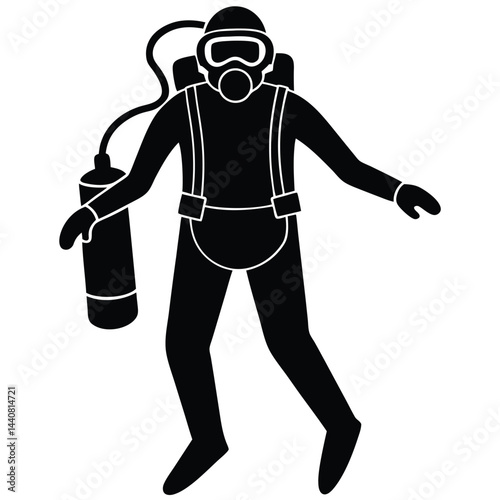 Scuba Diver with Underwater Equipment Vector