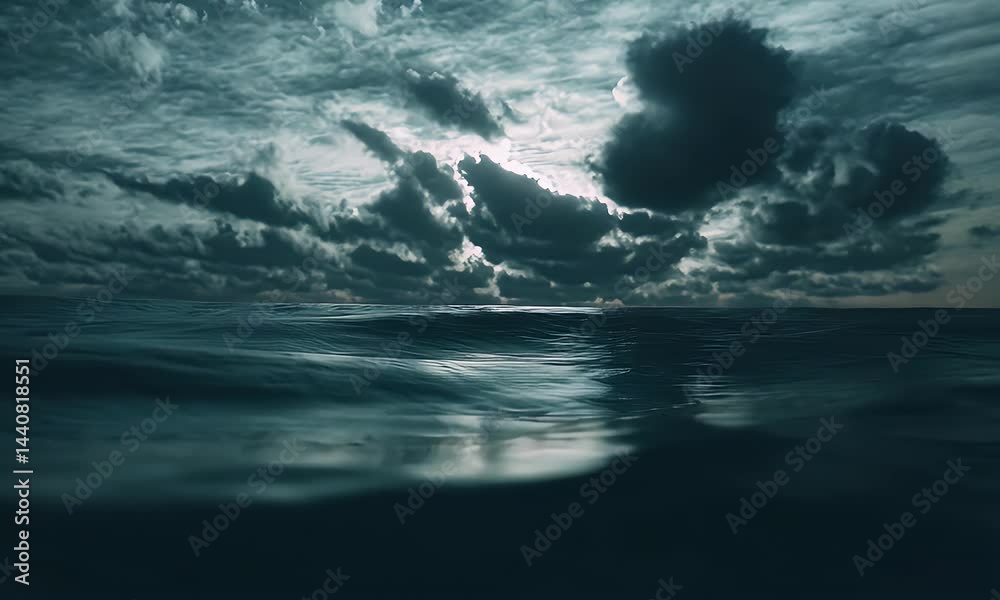 Dark moody sea water dramatic cloudscape Dark moody sea water dramatic cloudscape