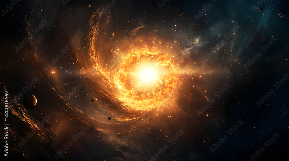 Obraz premium A deep-space observatory watching over a distant supernova.