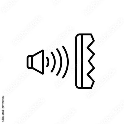 Sound Wave Illustration: This conceptual illustration depicts sound waves interacting with an acoustic panel, representing sound absorption, acoustic treatment, and audio engineering principles.