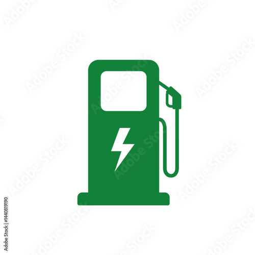 Electric Vehicle Charging Station Icon: Depicts a modern electric vehicle charging station icon, symbolizing the future of transportation and sustainable energy. A minimalist representation.