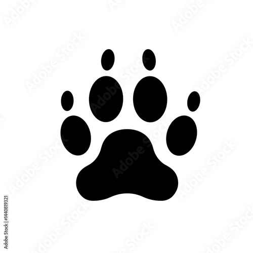 Paw Print Impression: A close-up captures a stark, bold paw print, its shape clearly defined, an immediate symbol of animal presence and track.