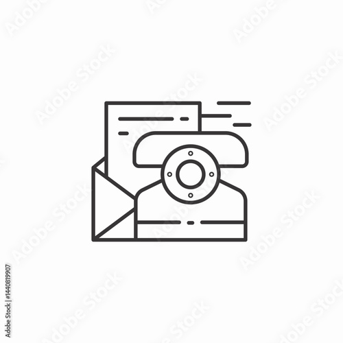 phone and letter icon sign vector