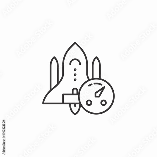 rocket launch icon sign vector
