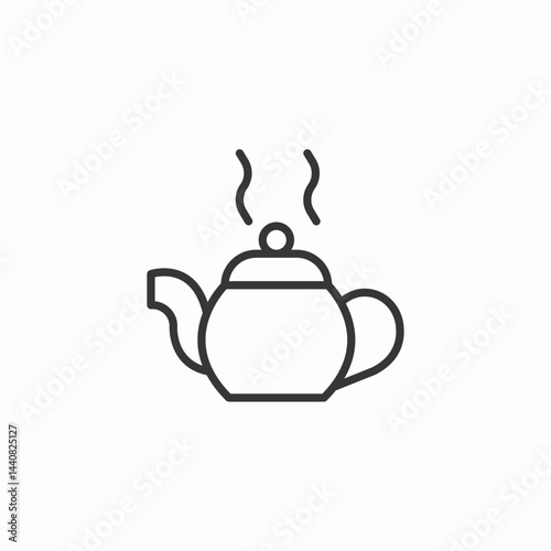 steaming teapot icon sign vector