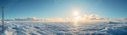360 degree hdr sky view over clouds at sunrise nature landscape hdri experience
