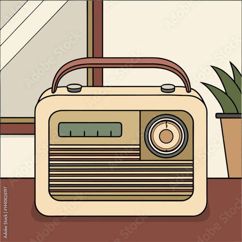 retro radio vector illustration