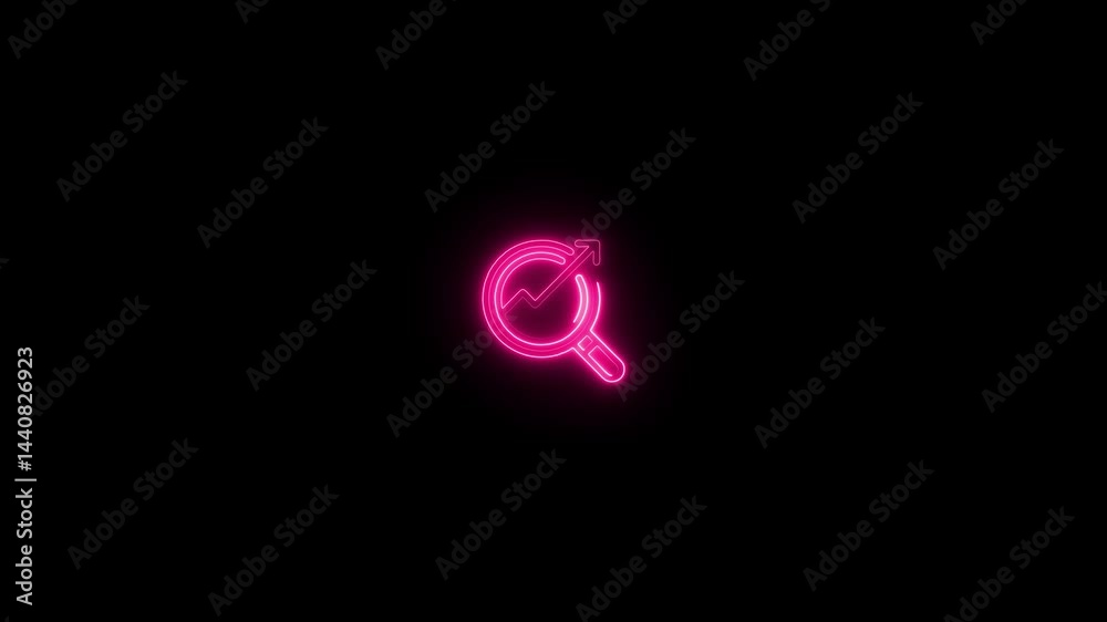 a glowing neon tending icon animation video on black background a glowing neon tending icon animation video on black background