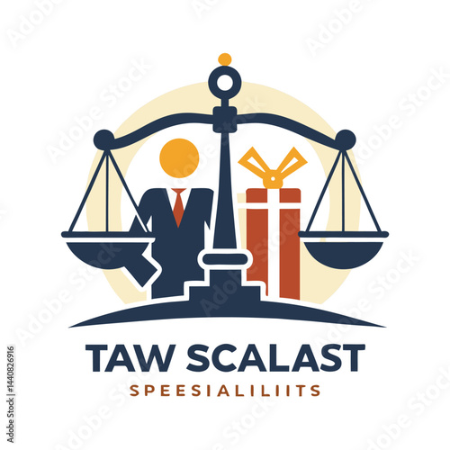 Precise minimalist logo representation for tax law specialist capturing professionalism and legal expertise in a modern design
