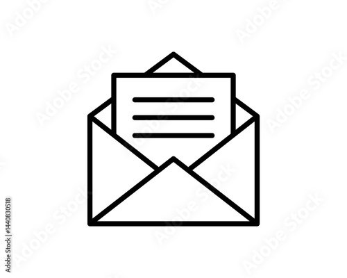 Mail envelope icon in outline. Email message vector illustration on an isolated background