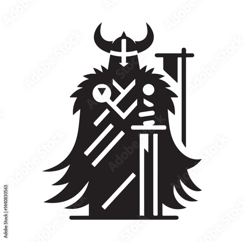 viking warrior silhouette vector illustration