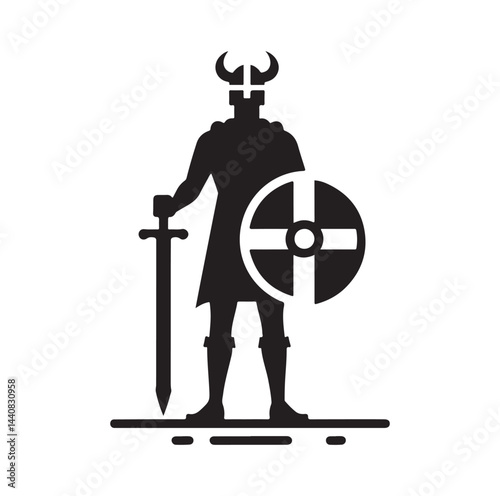 viking warrior silhouette vector illustration