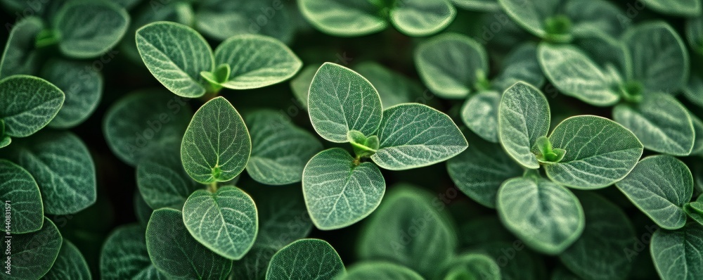 Close up view of lush green leaves clustered together. Close up view of lush green leaves clustered together.