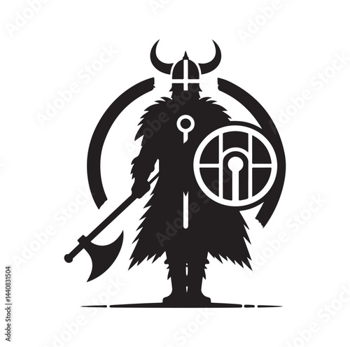 viking warrior silhouette vector illustration