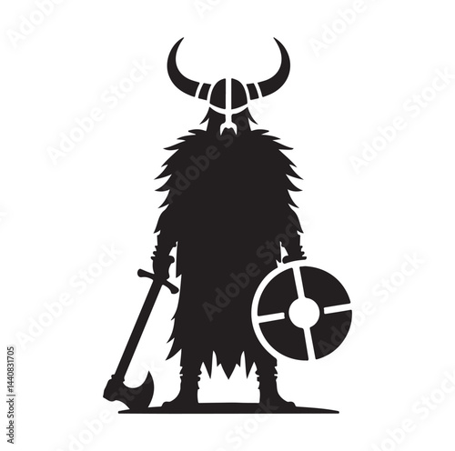 viking warrior silhouette vector illustration