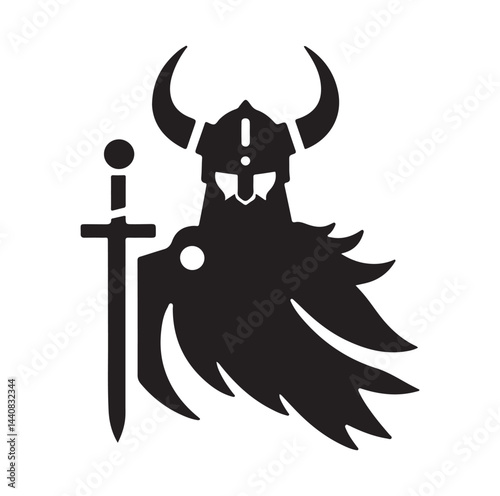 viking warrior silhouette vector illustration