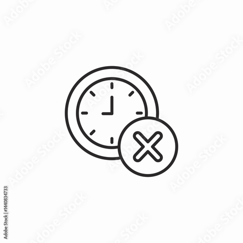 cancelled time icon sign vector