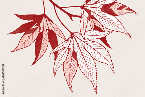 59 Macro photograph, delicate red leaf, intricate vein pattern, tree-like structure, translucent, backlit, soft focus background, nature close-up, botanical detail, single leaf, ethereal lighting, fin