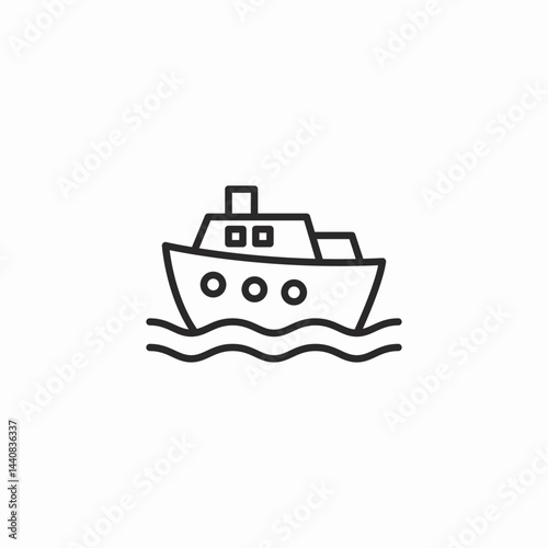 cruise ship icon sign vector